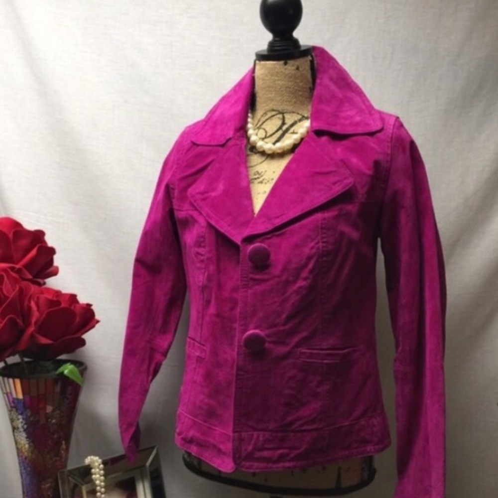 NWT Chico’s Size 0 Suede Leather Jacket
